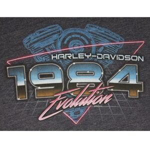 Harley Davidson 1984 Evolution‎ T Shirt Mens 2XL Blue Bakersfield California